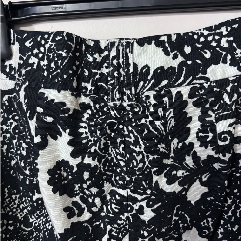 Talbots Womens Size 6 Black White Damask Paisley Print A-Line Stretch Skirt - Picture 8 of 10